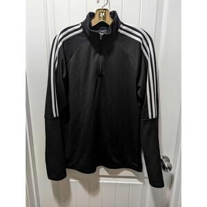 Adidas Sweatshirt Men’s M Black Polyester 1/4 Zip Outdoors Training Athletic
